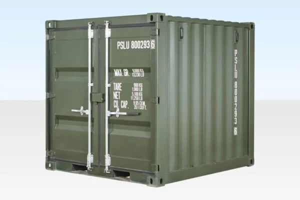 Home / 10FT CONTAINERS / 8ft One Trip Shipping Container Green (RAL 6007)